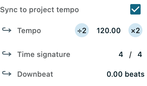 Sync to project tempo