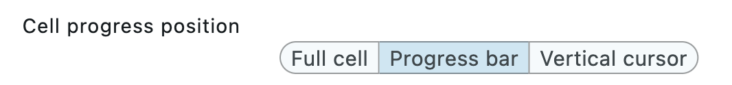 Cell progress position